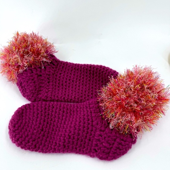 Unbranded Hand Knitted Socks with Pom - Picture 5 of 6
